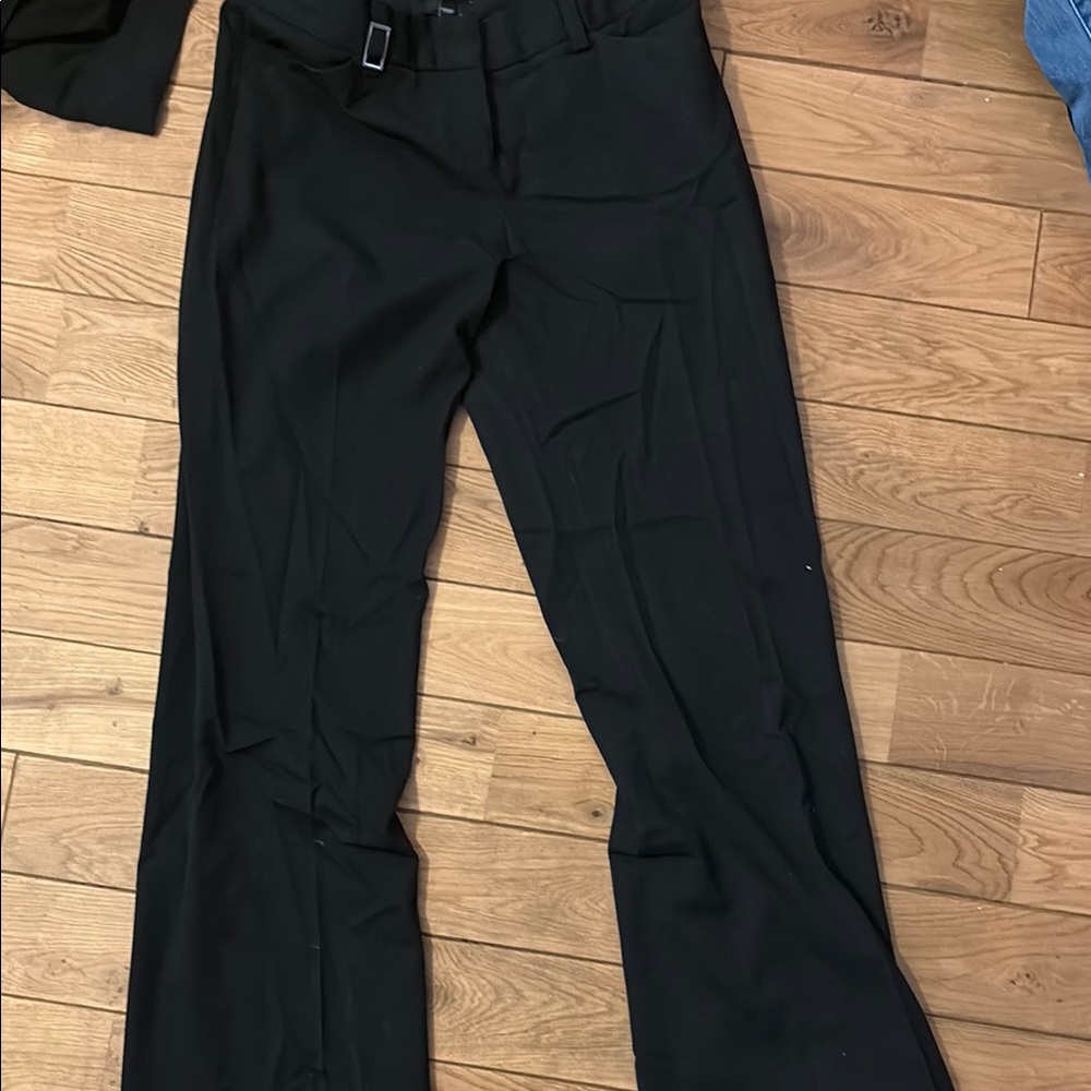Express Black Wide Leg Trousers with Belt Loops
